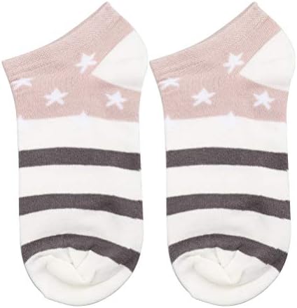 5 Pairs Non Slip Low Cut Socks, Ladies Trainer Socks Cotton Invisible Ankle Sock Fashion Women Socks Cotton Ankle Sock for Womens and Men