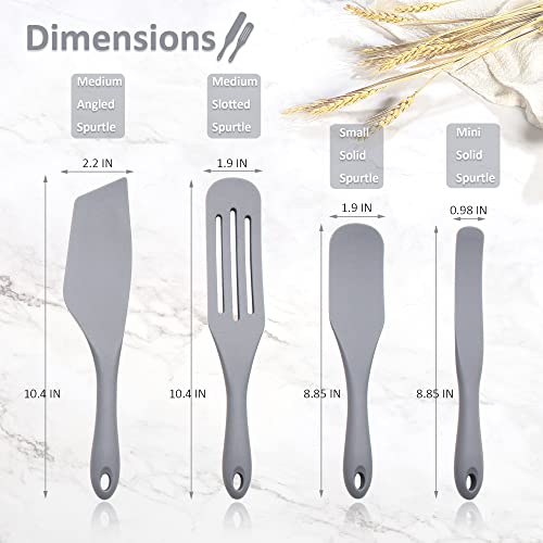 Tongjude Silicone Spurtle Set, Silicone Spatula Set, Heat Resistant Cooking Utensil For Nonstick Cookware, Serving，Baking, Whisking, Smashing, Scooping, Spreading, 4 Piece #TOP5