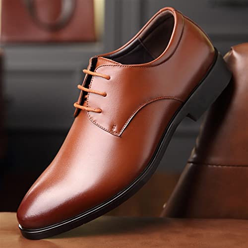 Zapatos informales de cuero para hombre con cordones y suela plana cómoda 4