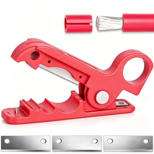 AMZCNC Cable Stripper Tool 124/0 AWG Preset Depth Wire Stripper No Guessing No Copper Damage Heavy Duty Wire Stripping Tool Fast Clean Cut Electrician Tool