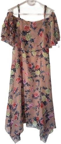 Generic Digital Printed Party Wear Western Dress For Women (UAE/KSA, Alpha, M, Regular, Regular, Peach)