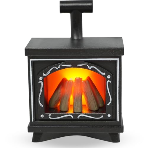 Wichtel Kamin mit Licht, LED Wichtel Zubehör Feuerstelle, Wichtel...