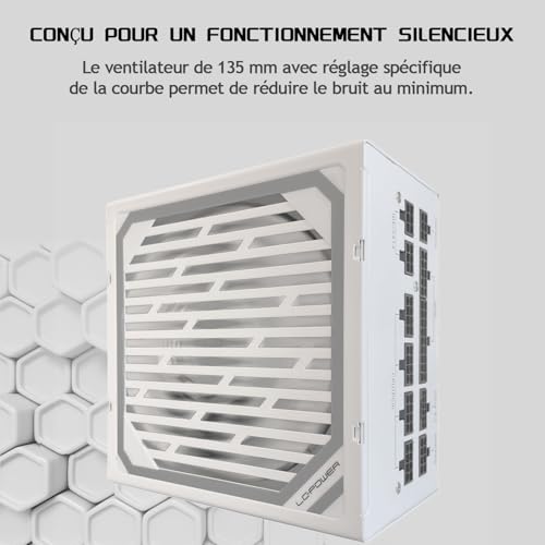 Alimentatore 1000w 80 Plus Gold, Modulare PSU ed Estremamente Silenzioso - Compatibile con ATX 3.1 e PCIe 5.1, Nero(LC1000MW V3.1) - Alimentatore - Immagine 3