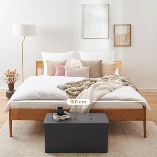 Blumtal Sitzbank mit Stauraum + extra Box - Truhenbank 76x38x38 cm - Bequemer Polsterhocker in Anthrazit
