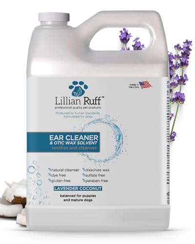 Lillian Ruff Ear Cleaner & Otic Rinse for Sensitive Ears: Alcohol Free Dog Ear Wash with Alo+H6+F6:K28F6:N29