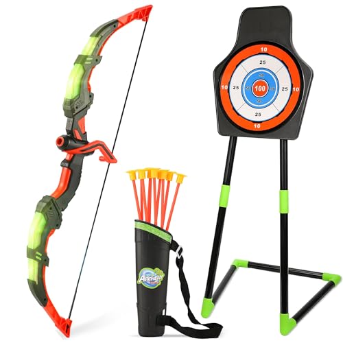 Archery Toy Set for Kids, LED Light Up Bow and Arrow Set 10