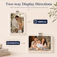 Gift for Boyfriend Husband Girlfriend Dad Car Decorations Interior Picture Holder, Car Visor Photo Clip Magnetic Frame Father's Day Personalized Photo Gifts Cute Car Decor Accessories 3.5 x 2.4 inch (1 PC) — image 3