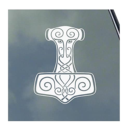 Mjolnir Celtic Vinyl Sticker Decal Norse Viking Asatru Thor Loki Runic Symbol Hammer