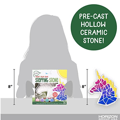 Image of Creative Roots Mosaic Unicorn Stepping Stone, Includes 7-Inch Ceramic Stone & 6 Vibrant Paints, DIY Garden Stepping Stone Kit for Kids Ages 6+