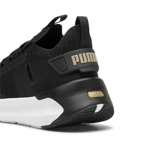PUMA Women's Softride Symmetry Fuzion, Black Gold, 9