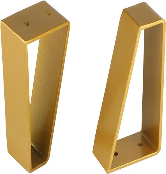 Image of Metal Bench Legs Set of 4 Triangle-Shape Heavy Duty Trapezoid Furniture Legs 4pcs, Solid Steel Furniture Hairpin Leg for Side Table, TV Stand and Cabinet (Gold, 18 inch)