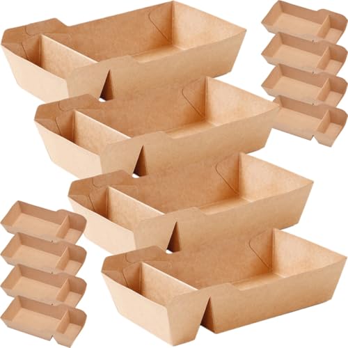 Boîtes à goûter pliantes et contenants en carton kraft RUNROTOO pour buffet