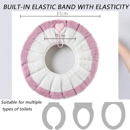 yeemeen Toilettensitzbezug, 4Pcs WC-Sitzwärmer, Toiletten Sitzbezug, WC Sitzbezüge für Universal Toilettensitz, Waschbar, Weich, Bequem und Dehnbar