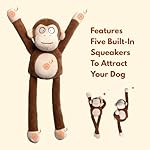 Squeaky Dog Toys with Crinkle Paper Durable Tug of War Monkey Plush Dog Toy with Soft Fabric for Small Middle and Large Dogs - Image 2