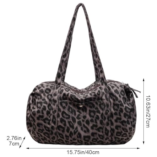Sac cabas léopard élégant et polyvalent en toile de qualité - 8