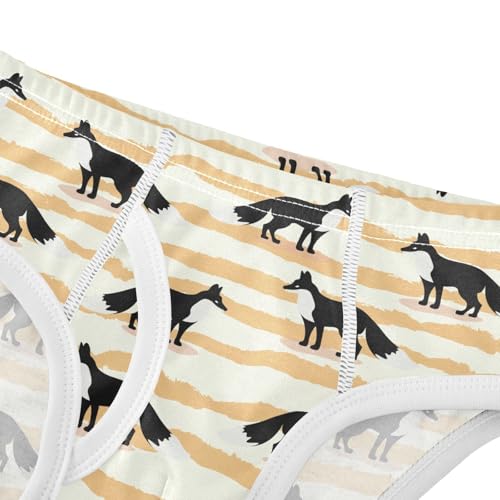 Cotton Little Boys Briefs Soft Black Foxes Toddler Underwear4