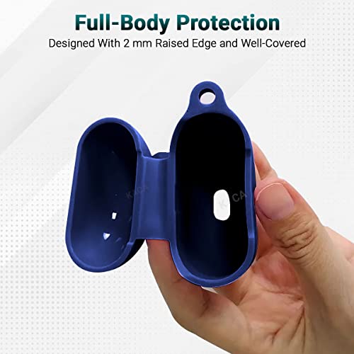 Image of KACA Protective Shockproof Silicone Cover Case with Buckle Compatible with OnePlus Buds (Midnight Blue)