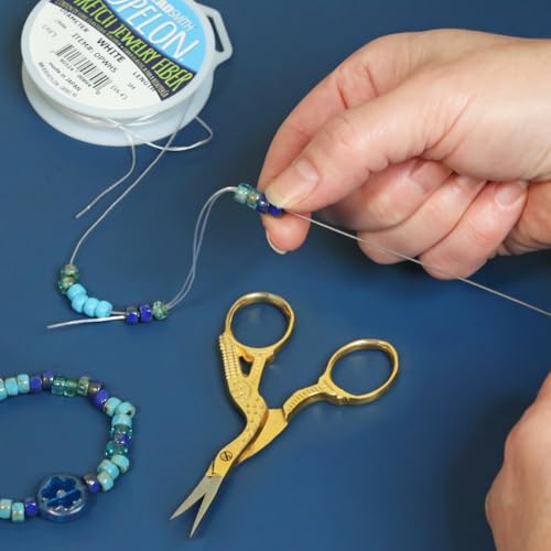 The Beadsmith Hook Eye Needle – Basic Elements – 6.75” Long Extra Fine Bead Stringing Tool, Quickly and Efficiently Load Beads onto Cord