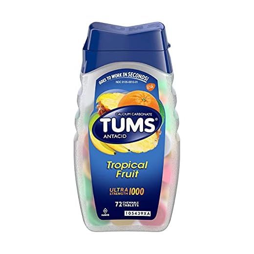 TUMS Ultra Strength 1000 Chewable Tablets Assorted Tropical Fruit - 72 ct