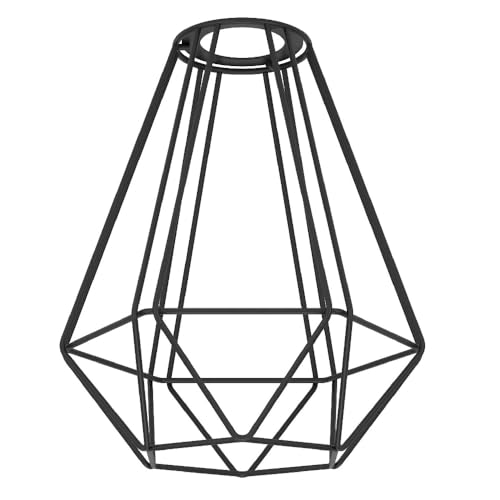 Matt Black Metal Vintage Wire Bird Cage None Electric Pendant Light Shade | 17.5cm Diameter | Easy Fit Retro Ceiling Light | Fits All Types of Lampholders | Industrial Vibe
