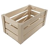 Fabriqué en Europe WooDeeDoo Petite caisse de rangement à lattes en bois  24,5 x 14,5 x 12,5 cm  Présentoir de présentation en bois de pin brut brut non peint et non traité