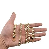 HAHIYO Mini Pochette Purse Chain Strap Thin Wide 6mm for LV Length 31.5 inches Thick 2mm Shiny Yellow Gold for Shoulder Cross Body Sling Handbag Wallet Clutch Comfortable Flat Metal Strap 1 Pack