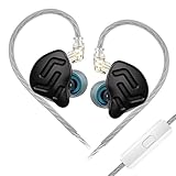 Yinyoo KZ ZNA Écouteurs Intra-Auriculaires filaires avec Microphone, Hybrid Driver en métal avec câble détachable à 2 Broches de 0,75 mm, unité Super Dynamique de 12 mm (Noir, avec Micro) Yinyoo KZ ZNA Écouteurs Intra-Auriculaires filaires avec Microphone, Hybrid Driver en métal avec câble détachable à 2 Broches de 0,75 mm, unité Super Dynamique de 12 mm (Noir, avec Micro)