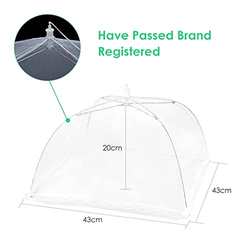 Image of HASTHIP Food Cover Net, 4 Pack 17 Inch Pop-Up Mesh Umbrella Reusable | Protects Meals from Flies and Bugs, Reusable Mesh, Collapsible Design, for Picnics, Parties and Barbecues