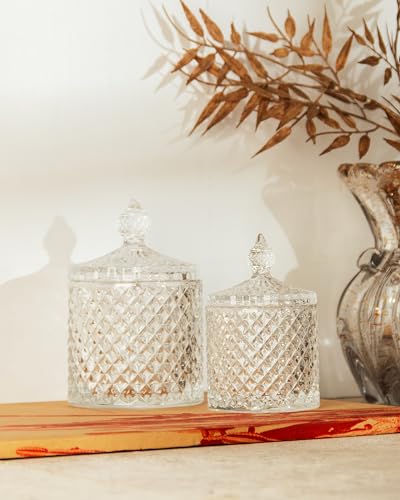 WOLFF Potiche Decorativo de Cristal com Tampa Litt 7cm x 7cm x 11cm