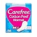 Carefree Salvaslip Cotton Feel Normal Senza Profumo, Salva slip donna 100% traspiranti per tutti i tipi di slip, Proteggi slip senza profumo che si adattano ai movimenti del corpo, 56 salvaslip immagine