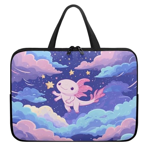 HUGS IDEA �m�[�g�p�\�R���X���[�u �|�[�^�u�����b�v�g�b�v�J�o�[ �R���s���[�^�[�o�b�O �^�u���b�g�L�����[�P�[�X �n���h���t��, Galaxy Axolotl, 10inch
