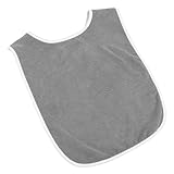 iplusmile Babero Adulto Ajustable Gris para Ancianos y Personas con Necesidades Especiales Protector de Ropa para Comer Cuidado y Uso Multipropósito Maquillaje y Alimentación