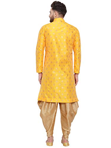Image of Larwa Men's Cotton Silk Kurta And Salwar Dhoti Set