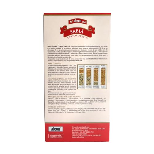 Ração Alcon Sabiás Pássaro Preto - 500g