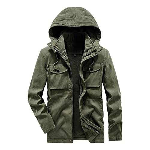 Veste en peau de cerf homme veste chaude d'extérieur en peluche solide à plusieurs poches