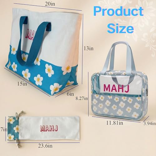 Set de 3 Bolsas para Mahjong de Lona con Forro miniatura 2