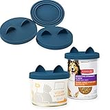 OHMO Dosendeckel Katzenfutter, Universal Silikon Deckel für Dosen für Tierfutter(70g, 85g, 200g, 400g usw.), BPA-frei, Dunkelblau, 3er-Set