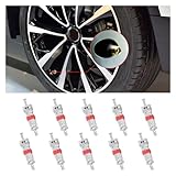 Ziciner 10 PCS Car Tire Valve Stem Cores, Premium TPMS Safe Nickel Plated Auto Valve Cores, Universal Vehicle Tire Repair Valves for Cars, SUVs, Bicycles, Trucks, Motorcycles
