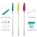 i-Laesh 100 Pcs Disposable Eyelash Brushes, Mascara Wands, Spoolies for Eyelash Extensions, Spoolie Eyebrow Brow Makeup Supplies Kit Glitter Applicator Tool Accessories Bristle (Crystal Pink)