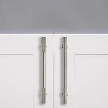 2-Pack 3-3/4 Inch Hole Center Brushed Satin Nickel Cabinet Pulls Solid Heavy Duty Cabinet Pull is Suitable for Drawers Dressers Handles Kitchens Bathroom cabinets