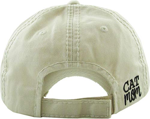 Image of KBETHOS Dog Cat Mom Dad Theme Womens Baseball Cap Distressed Vintage Unconstructed Embroidered Patch Hat