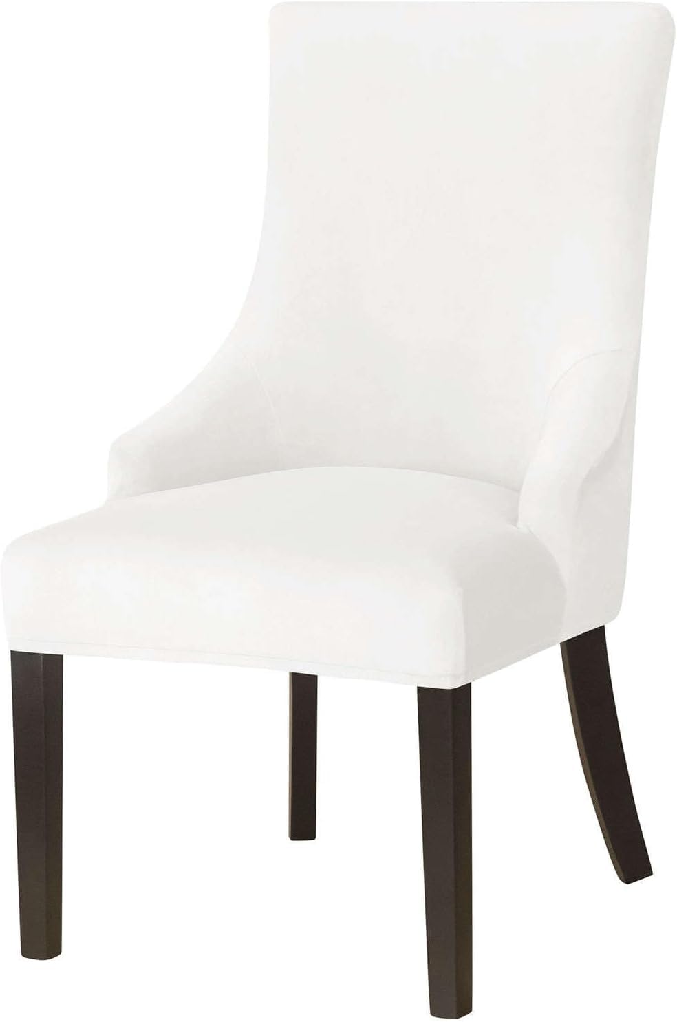 Generico Velvet Coprisedia Con Curve, Armless Elasticizzato Copri Sedie Mid-Century Modern per sala da pranzo e banchetti Bianco confezione da 4