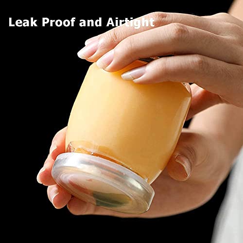 Image of SOLIGT Marve 6 pcs Glass Pudding Jar With Plastic Lid /Small Glass Bottles For Desserts /Yogurt Jar For Decorations Ideal for Jam, Honey, Wedding Favors