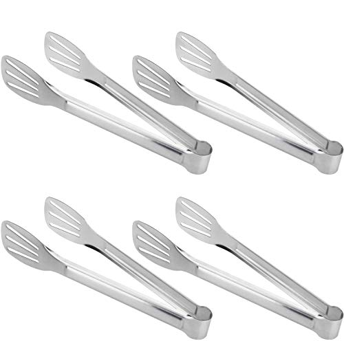 Pinzas para tartas de 4 piezas pinzas de cocina de 9 pulgadas, pinzas de acero inoxidable para barbacoa, cocina, ensalada, parrilla, servicios y freír Cover