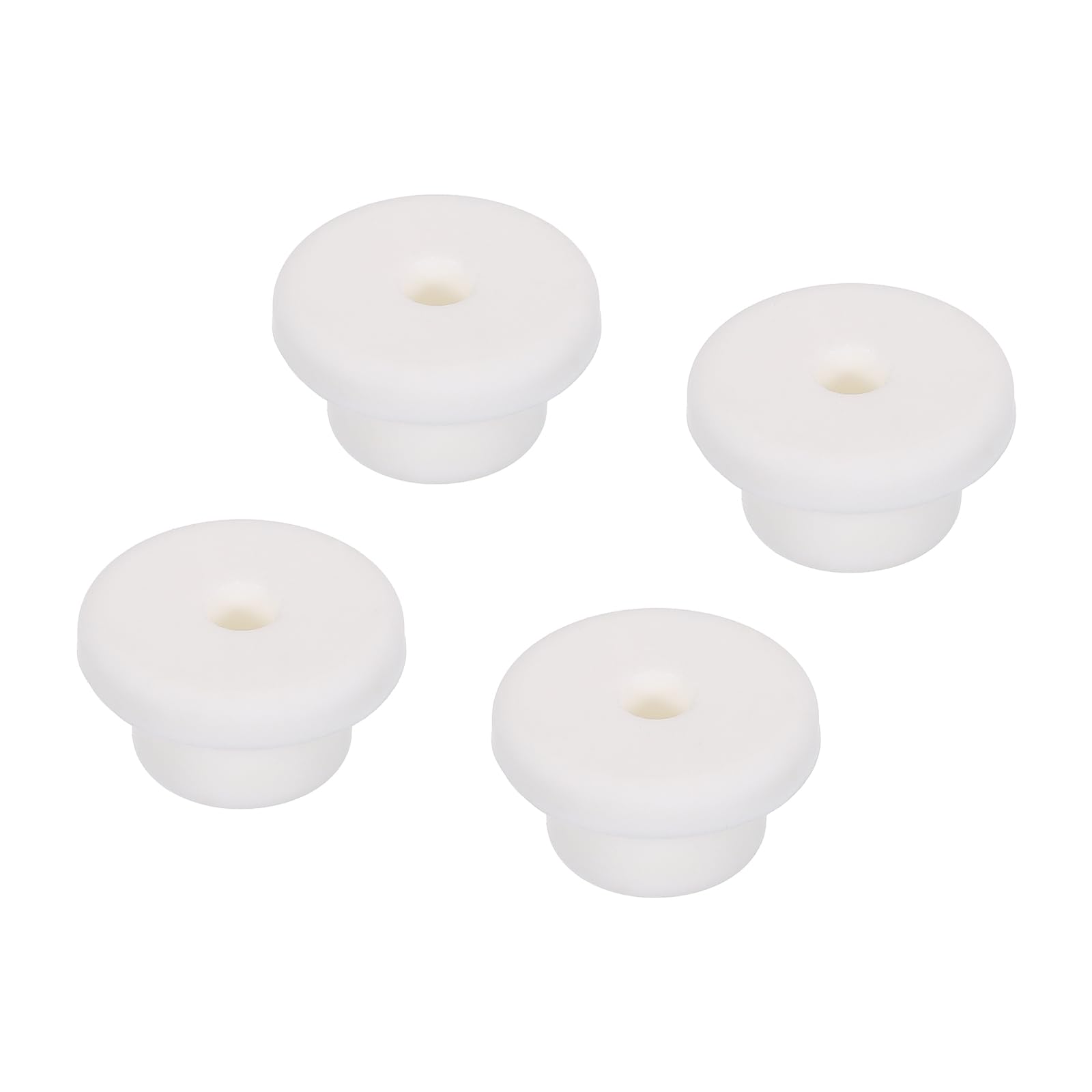 sourcing map 4Pcs T Type Rubber Grommet Mount Dia 17mm ID 7mm H 14mm Seal Protection Flexible Hole Plugs for Cable Pipe White