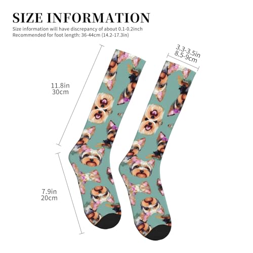 Yorkie Floral Print Compression Socks,Compression Ankle Support Socks,Sports Socks,For Men Women Running Athletic4