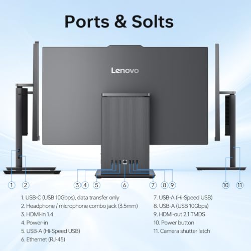 Image of Lenovo IdeaCentre I Pro Business All-in-One, Next Gen AI, 27 inch FHD Touchscreen 100Hz, i5-13420H, 32GB DDR5 RAM, 2TB SSD, Wi-Fi 6, Webcam, Wireless KB &M, Bundle with ADATA 64GB USB Flash Drive