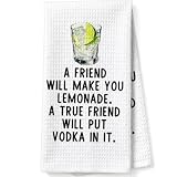 ZUZIMIRA Vodka Gifts Dish Towels for Women Hostess, Vodka Lover Gifts Waffle Weave Kitchen Towels for Bartender Cocktail Lover