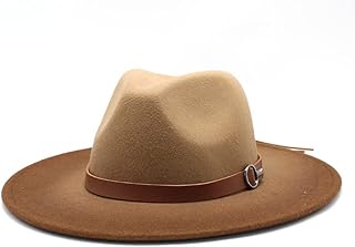MYLPDZSW HHF Caps y Sombreos Sombrero de Jazz con Degradado de Pintura, Sombrero de Copa de Lana for otoño e Invierno, Sombrero de Fieltro de ala Grande (Color : Marrón)
