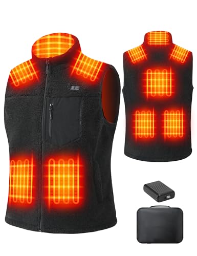 Gilet chauffant homme en polaire pour activités extérieur et grand froid XL